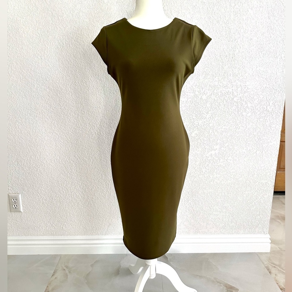 Elegant Olive Green Bodycon Dress